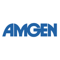 A professional team meeting with Amgen branding, discussing strategies and collaboration for client projects.