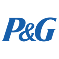 Procter & Gamble branding with a modern design, showcasing their logo and product offerings on a clean background.