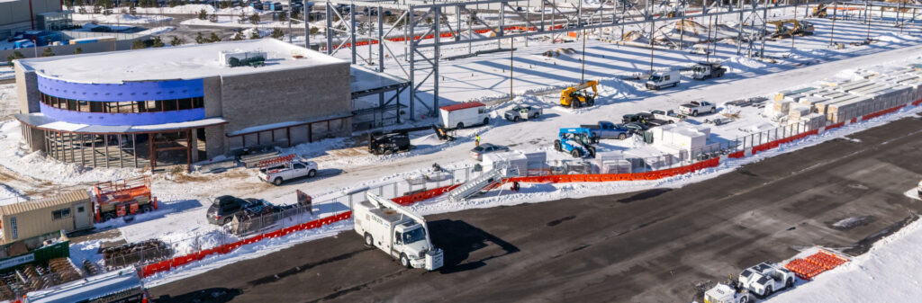 New terminal hangars at FOK Francis S. Gabreski Airport, showcasing modern architecture and expansive space.